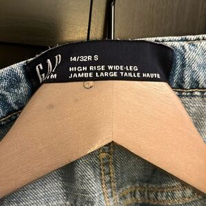 Gap Wide Leg High Rise Distressed Denim